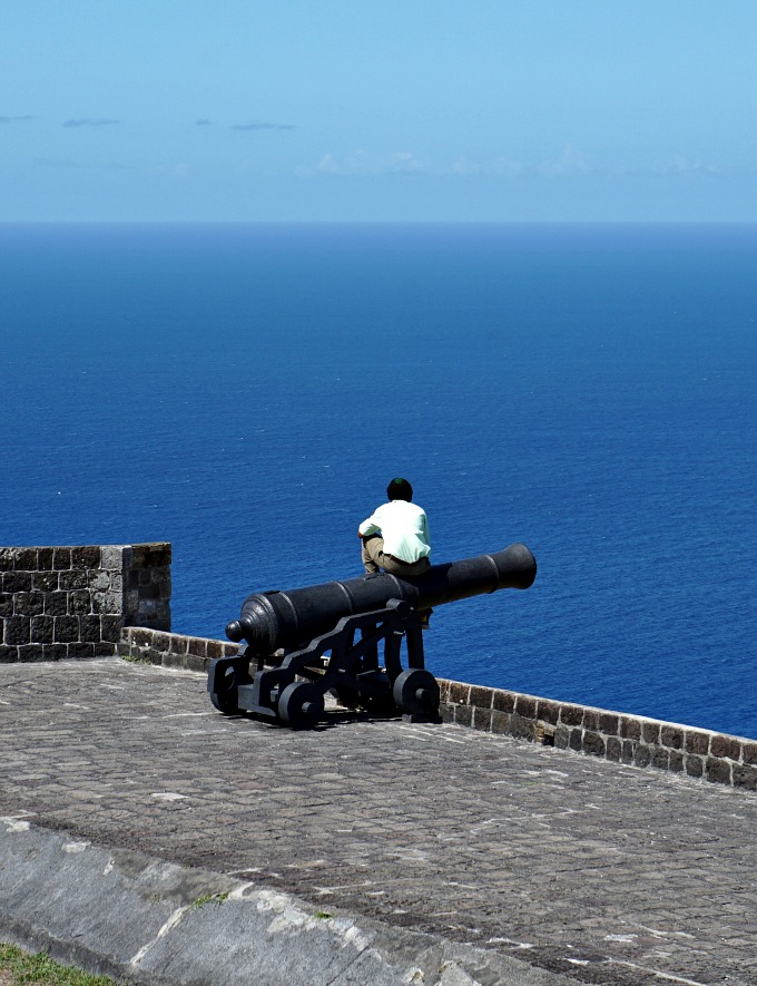 Hanging out on cannons in St Kitts