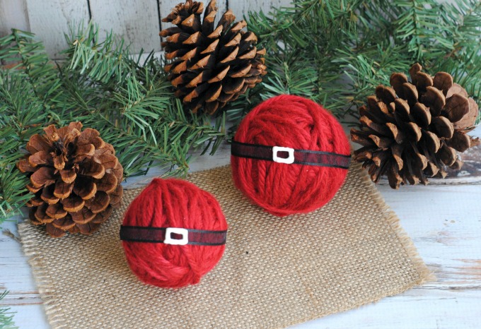 Easy Christmas Craft: Santa Yarn Balls DIY