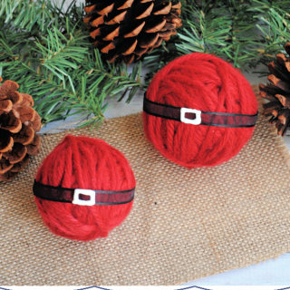 Easy Christmas Craft Santa Yarn Balls DIY