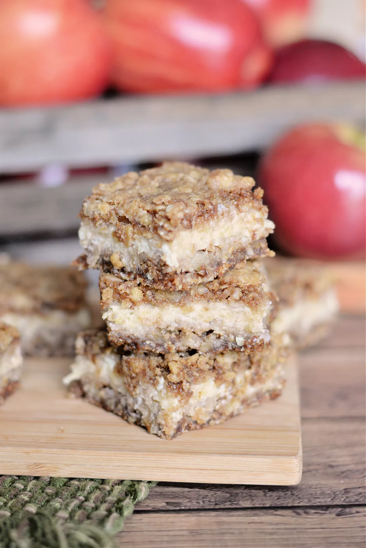 bars made from Walnut and Apples in a stack