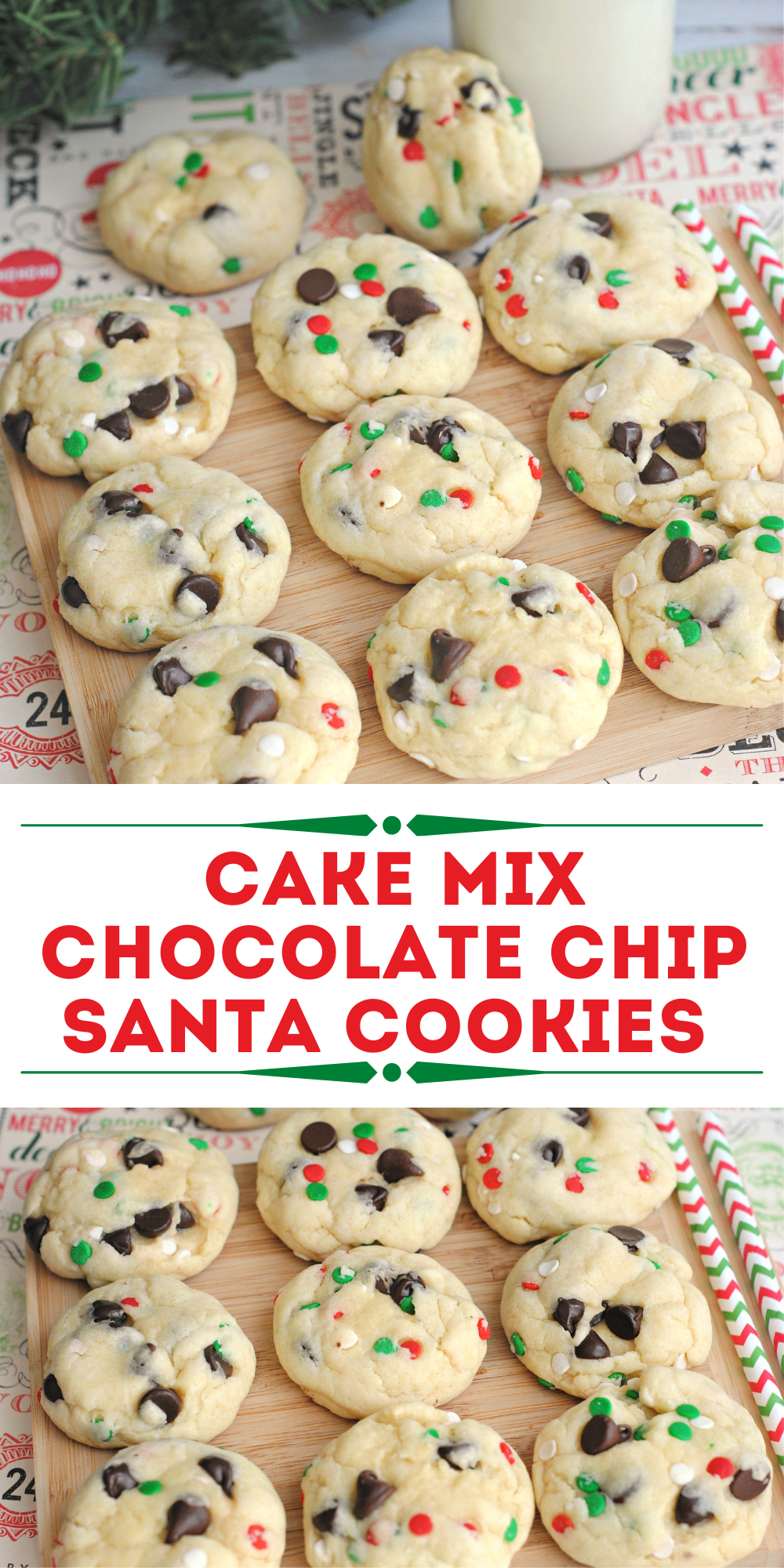 Cake Mix Chocolate Chip Santa Cookies Recipe