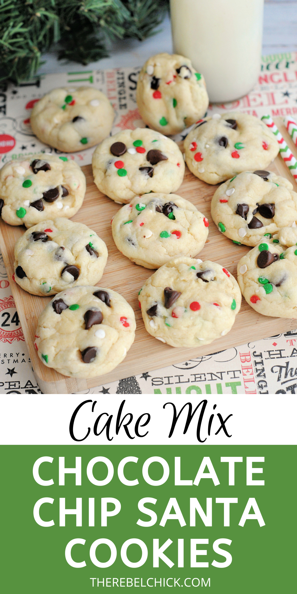 Cake Mix Chocolate Chip Santa Cookies Recipe