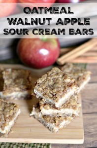 Oatmeal Walnut Apple Sour Cream Bars