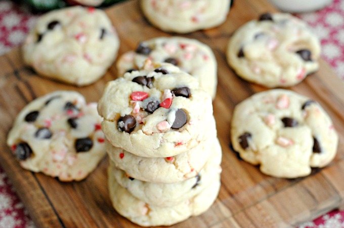 Peppermint and Chocolate Chip Santa Cookies Recipe