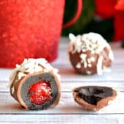 Snowy Cherry Filled Oreo Balls