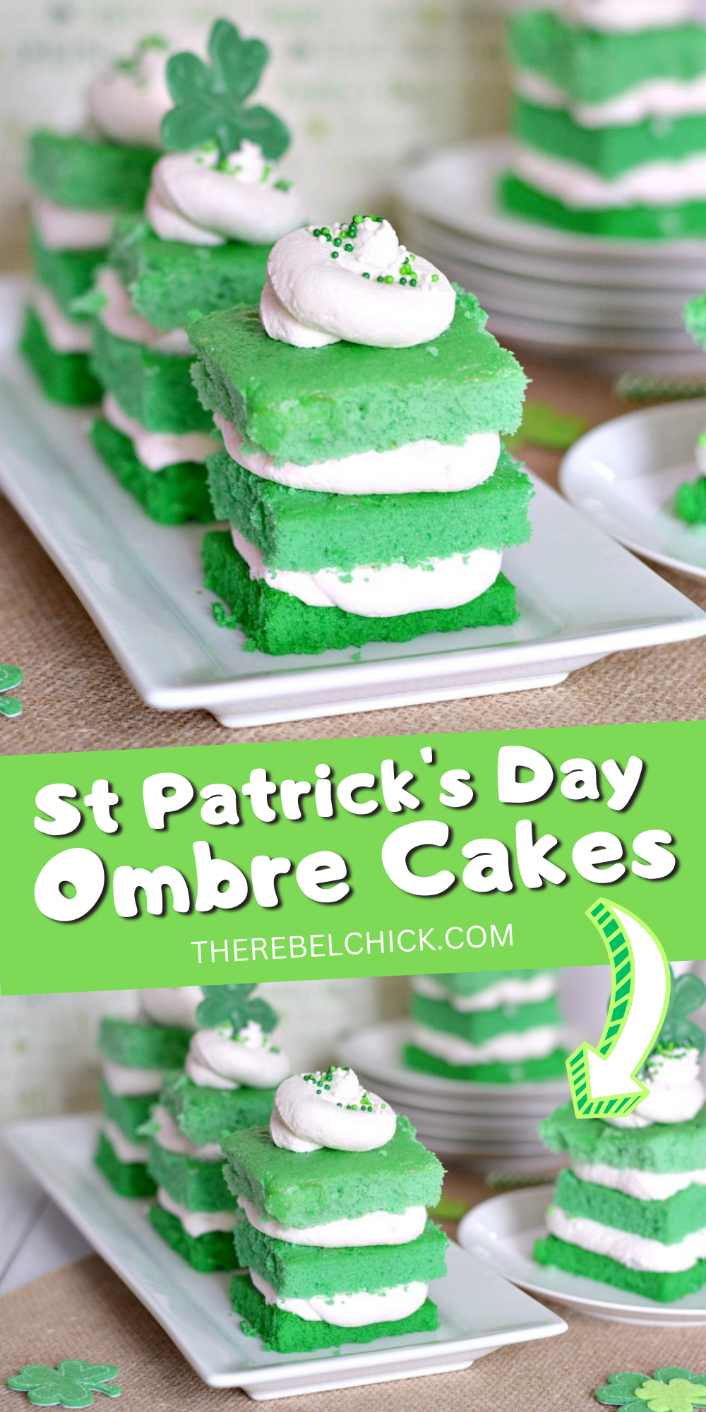 Saint Patrick's Day Mini Ombre Cakes Recipe