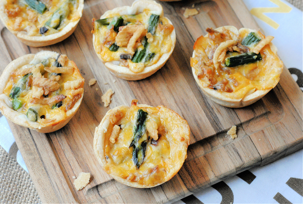 quiche filled with asparagus and cheddar cheese