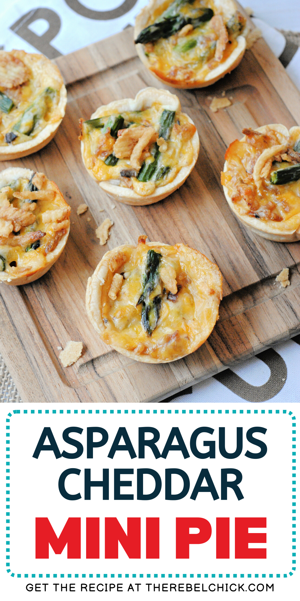 mini Piecrusts filled with egg, cheese and asparagus