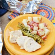 Grilled Chicken Asparagus Potato Pockets