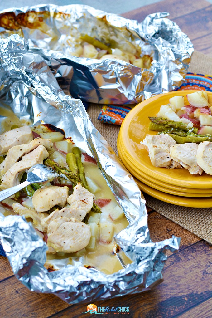 Grilled Chicken Asparagus Potato Pocket Recipe