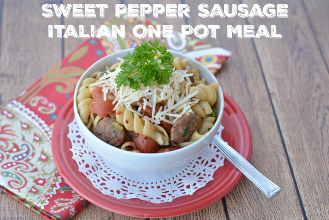 Sweet Pepper Sausage Italian One Pot Meal Recipe
