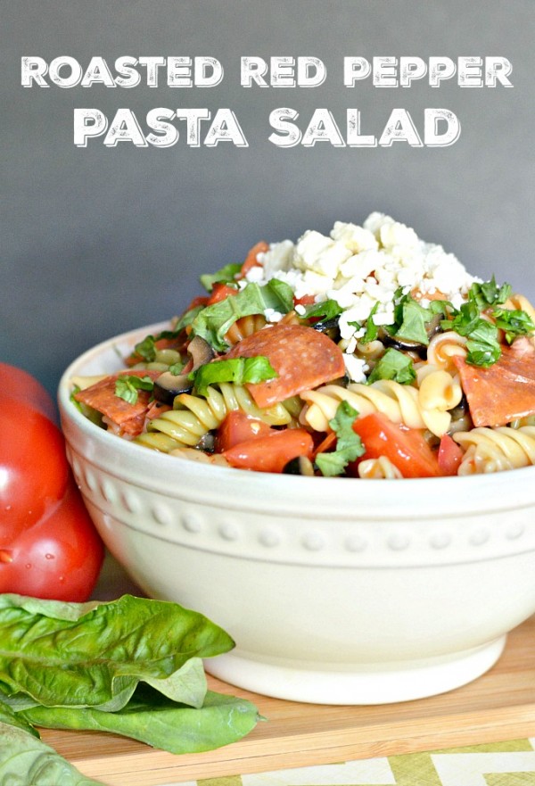 Roasted Red Pepper Pasta Salad - The Rebel Chick