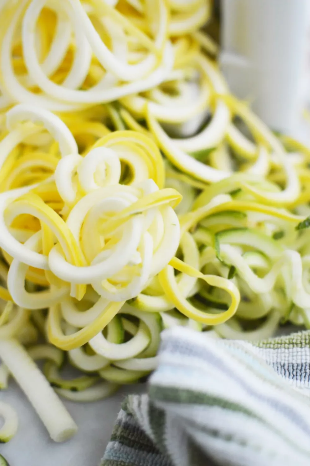 spirals made from zucchini and squash