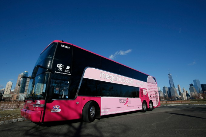 Megabus.com and Breast Cancer Research Foundation partnership announcement, Tuessday, Jan. 19, 2016 in New York. (Jason DeCrow/AP Images for Megabus.com)