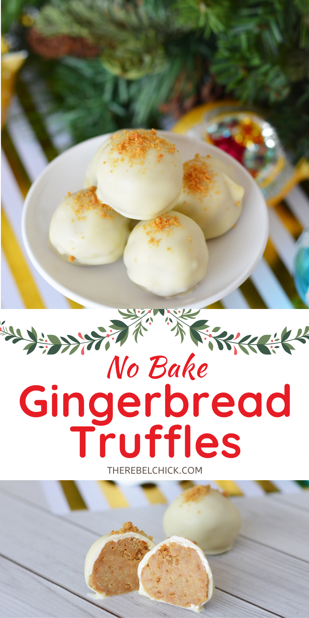No Bake Gingerbread Truffles
