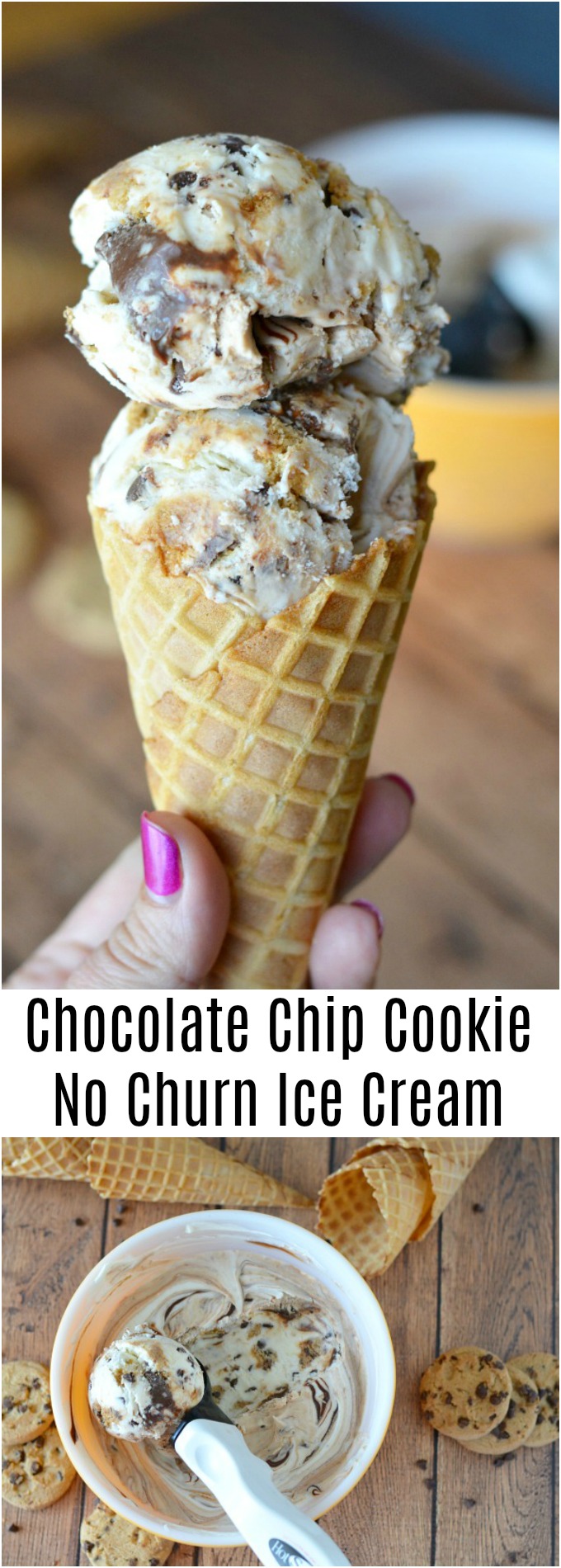 Chocolate Chip Cookie No Churn Ice Cream Recipe