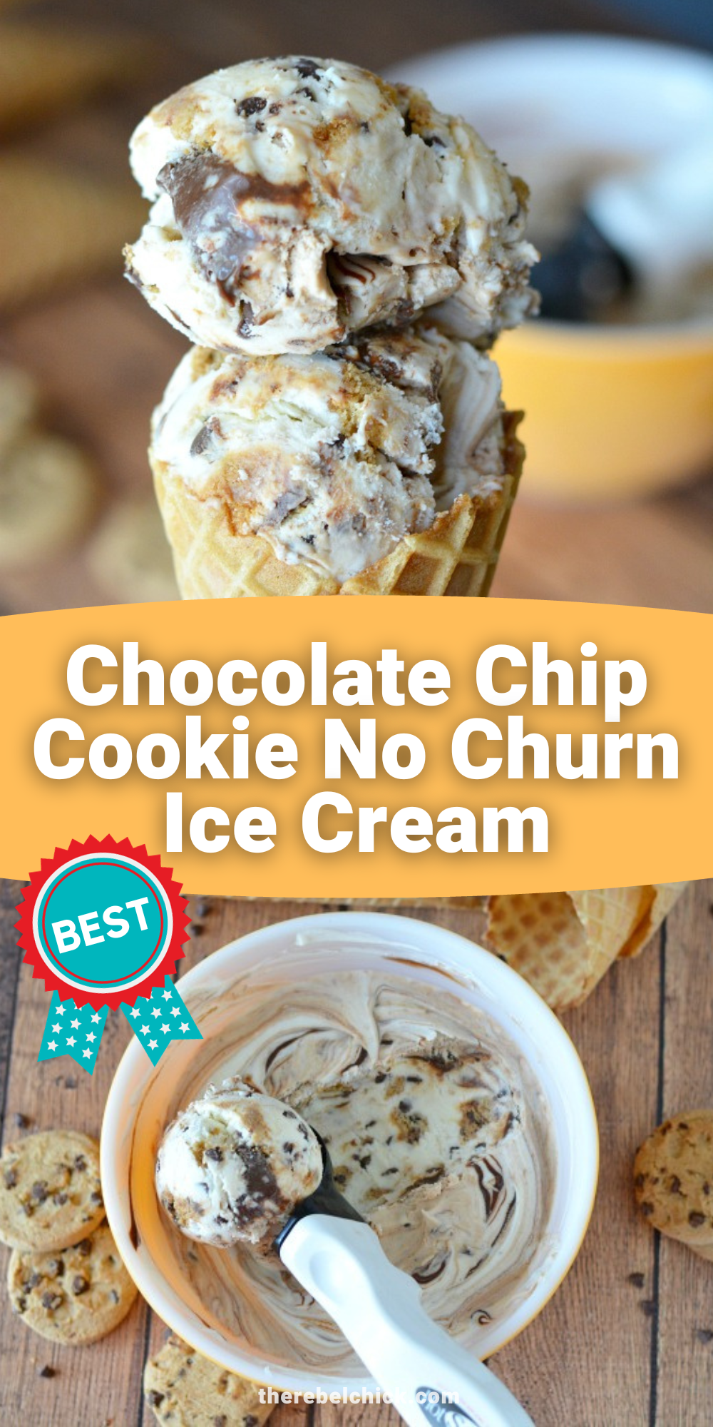 This Chocolate Chip Cookie No Churn Ice Cream Recipe comes in handy year-round! It is so tasty and so easy to make!