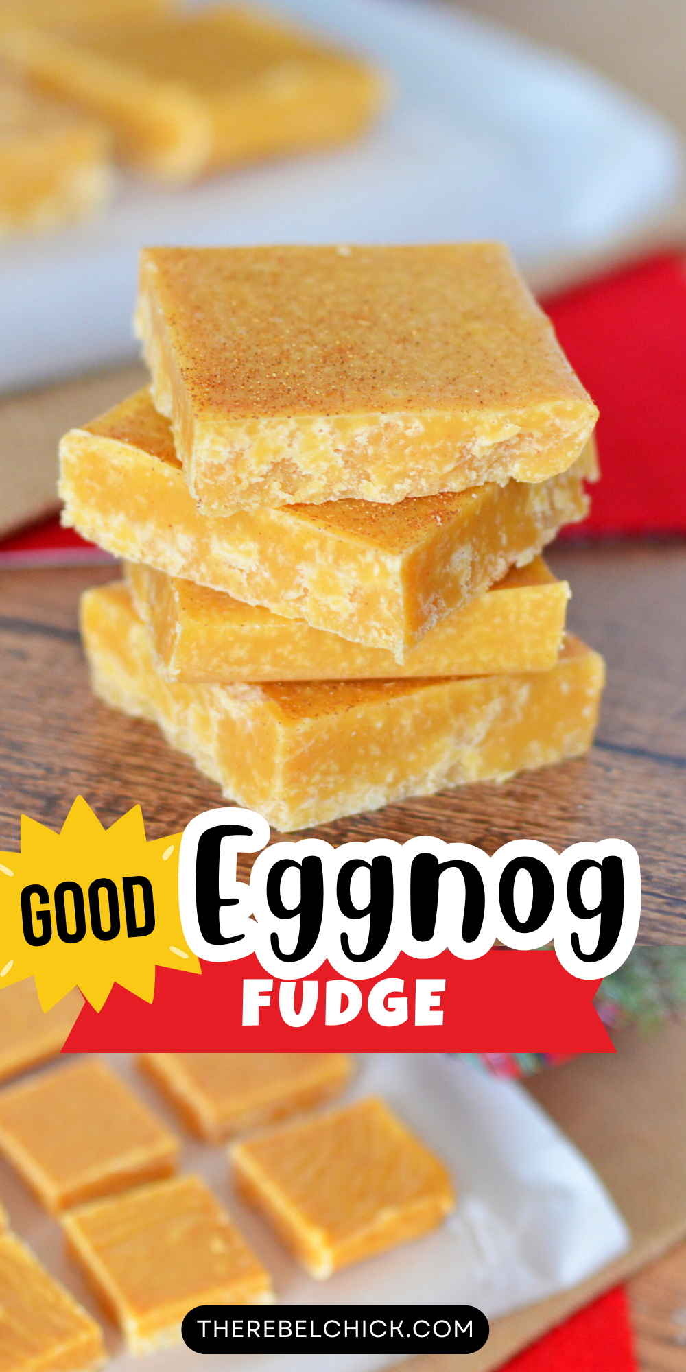stack of Eggnog Fudge