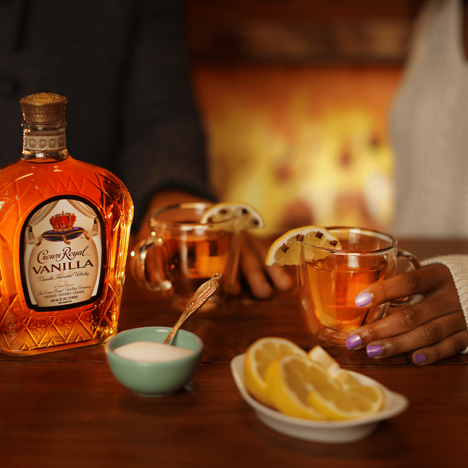 Crown Royal Vanilla Hot Toddy in a glass
