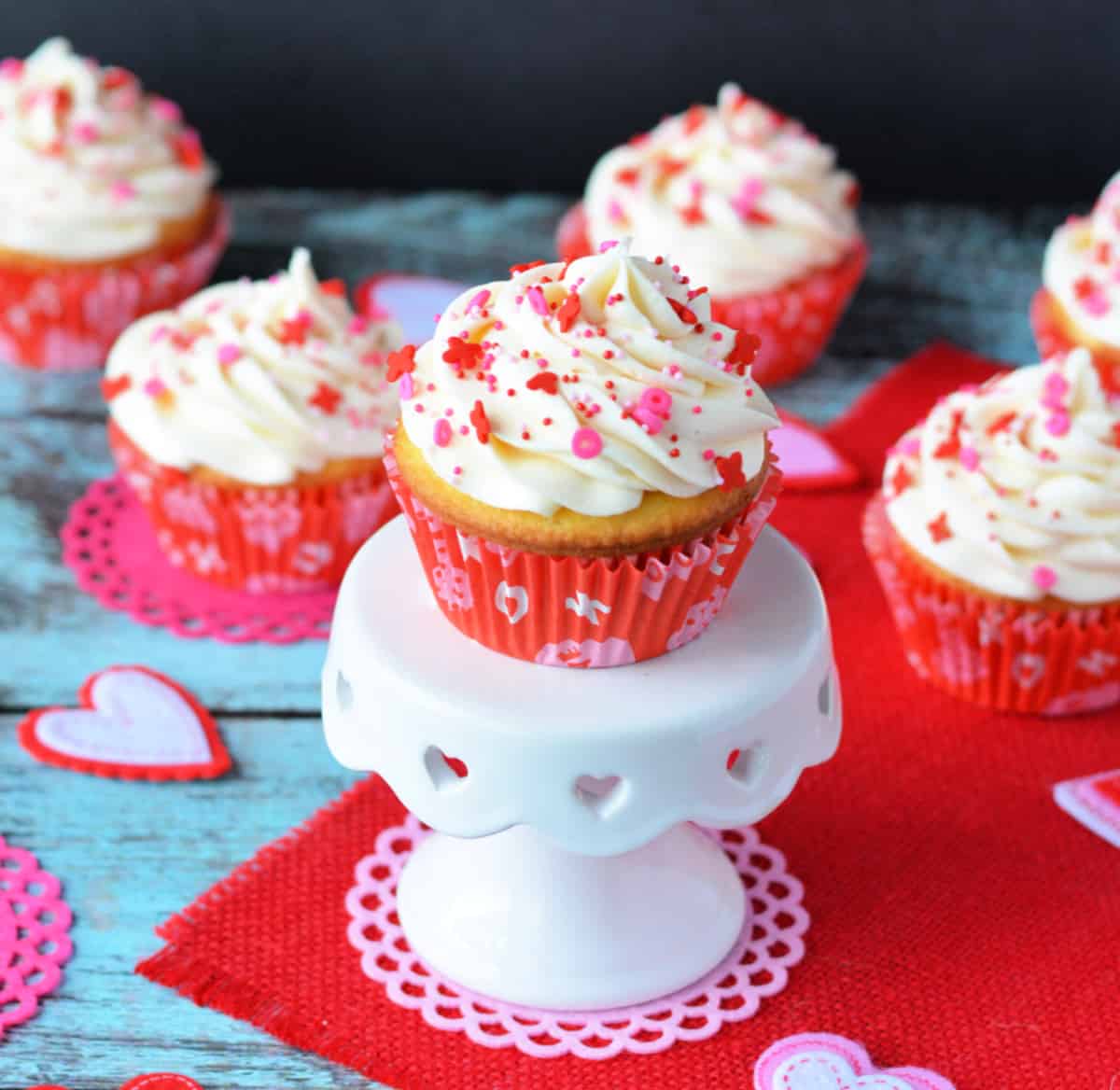 Valentine's Day Mini Vanilla Cupcakes