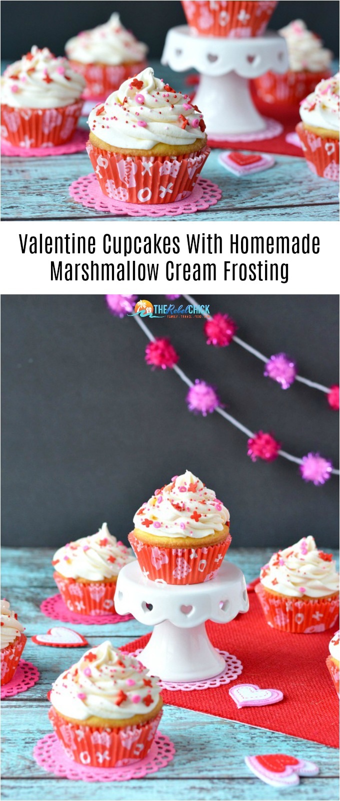 Valentine Cupcakes With Homemade Marshmallow Cream Frosting Recipe