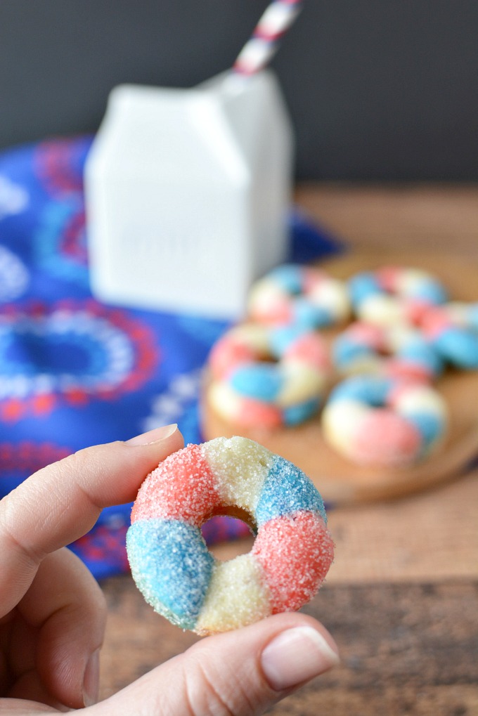 Red, White & Blue Patriotic Mini Donuts Recipe