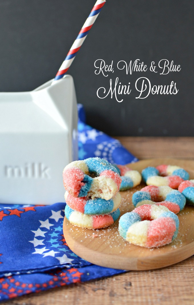 Red, White & Blue Patriotic Mini Donuts Recipe