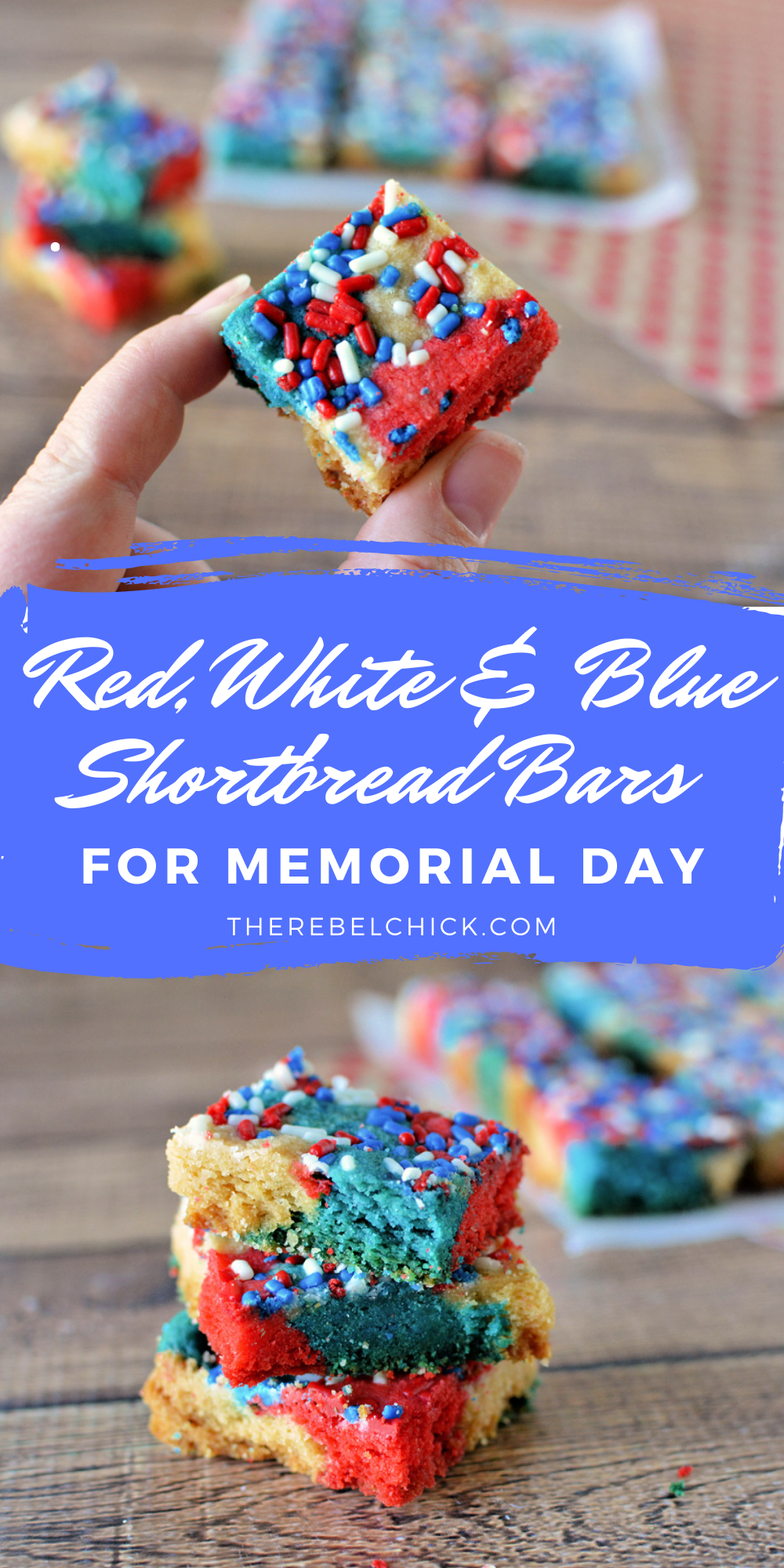 Red, White & Blue Patriotic Shortbread Bars Recipe