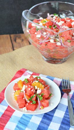 Watermelon Mandarin Mint Salad with Feta Cheese Recipe