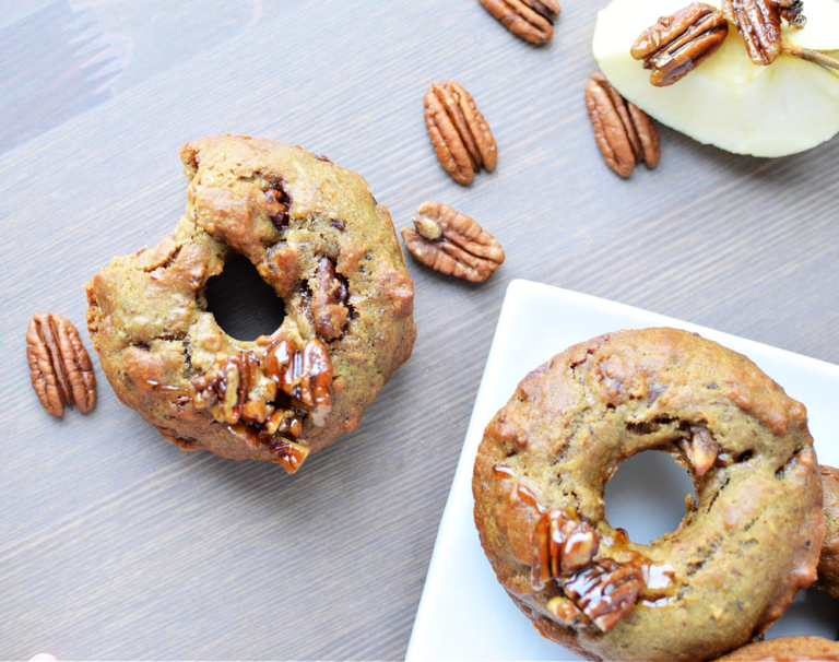 Candied Apple Pecan Donuts - The Rebel Chick