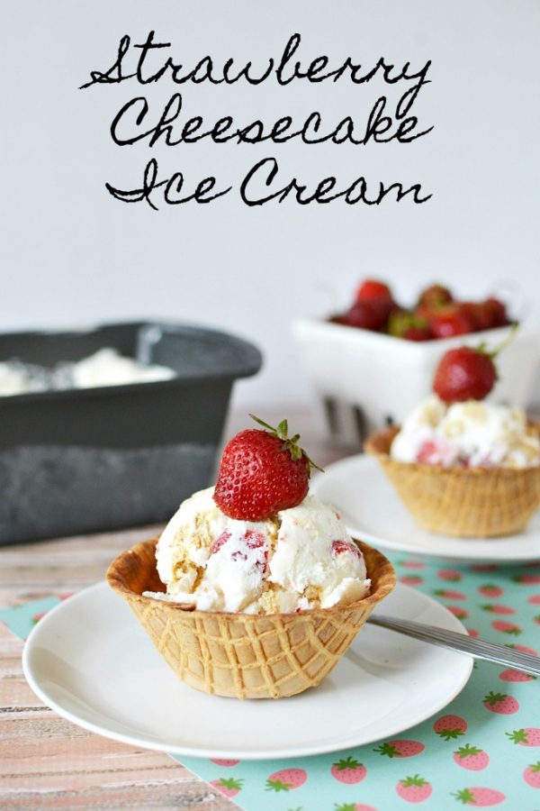Strawberry Cheesecake Ice Cream Recipe The Rebel Chick