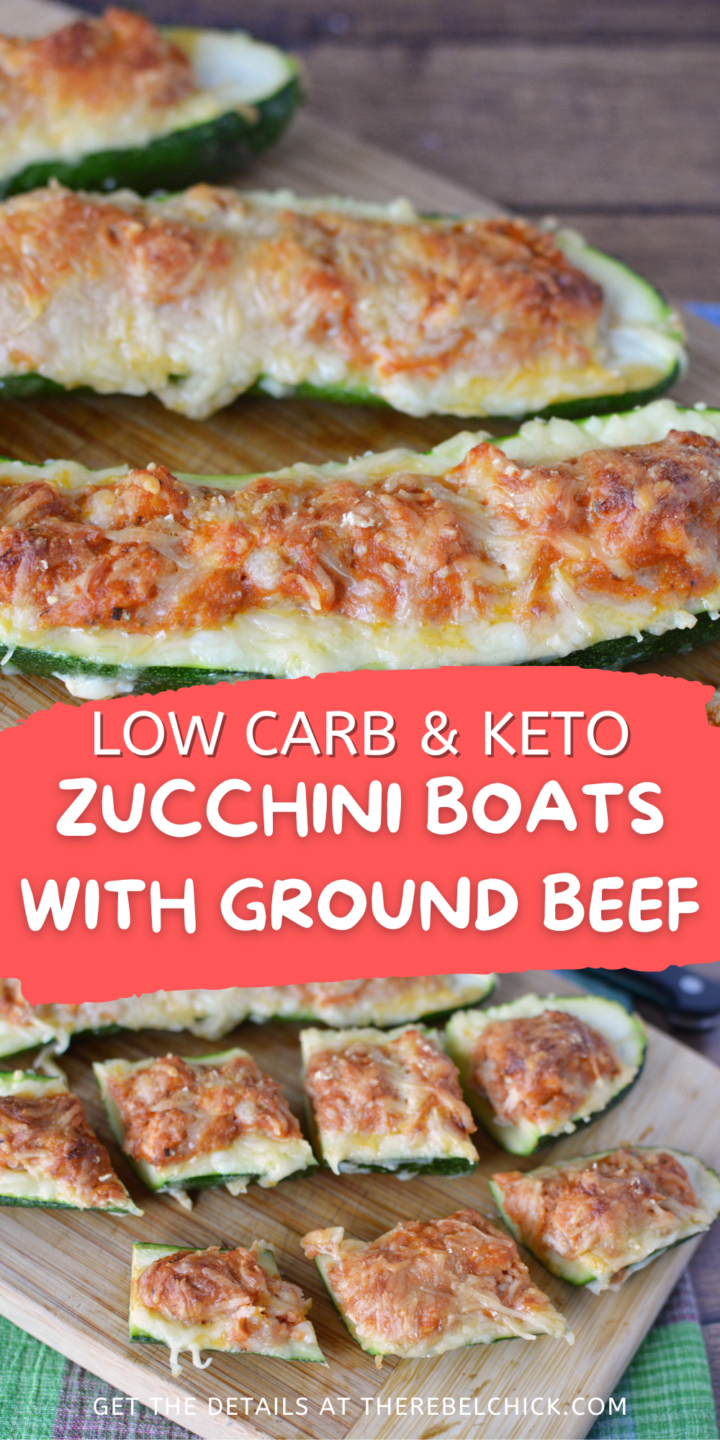 zucchini boats with ground beef - The Rebel Chick