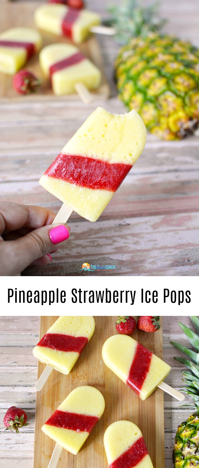 Pineapple Strawberry Ice Pops Recipe 