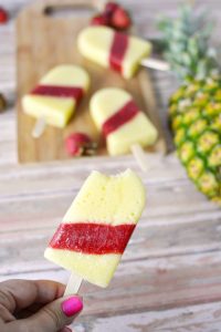 Pineapple Strawberry Ice Pops Recipe