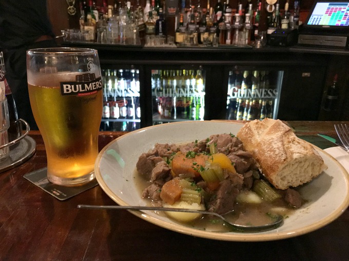 Irish Dinner in Ireland Bulmers Cider Irish Stew
