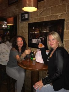 Jenn and Shelly in McCarthy's Irish Pub in Barcelona