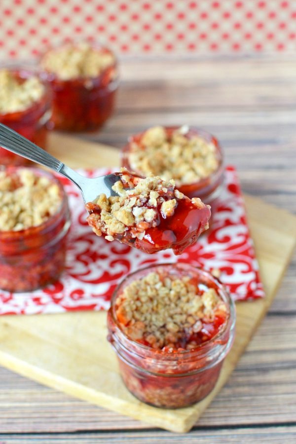 Mason Jar Cherry CrumbleMason Jar Cherry Crumble Recipe The Rebel Chick