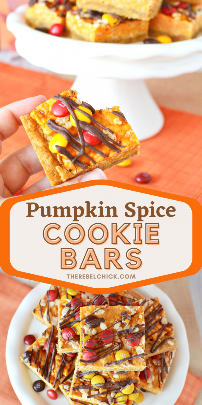 Pumpkin Spice Cookie Bars Recipe - The Rebel Chick