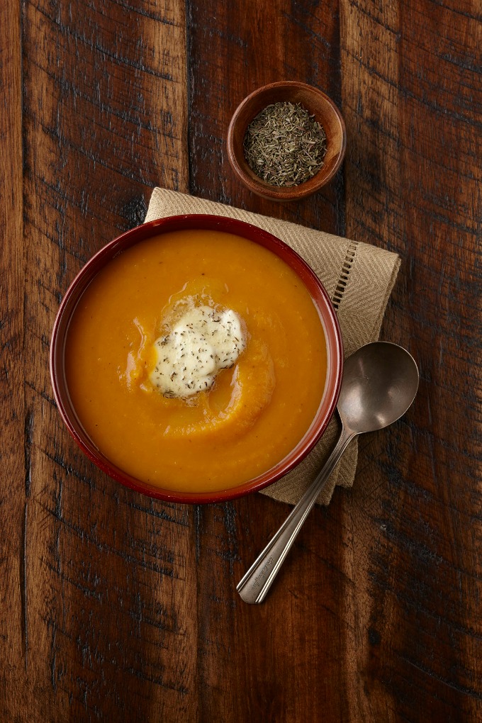 Butternut Squash Soup with Thyme Butter 