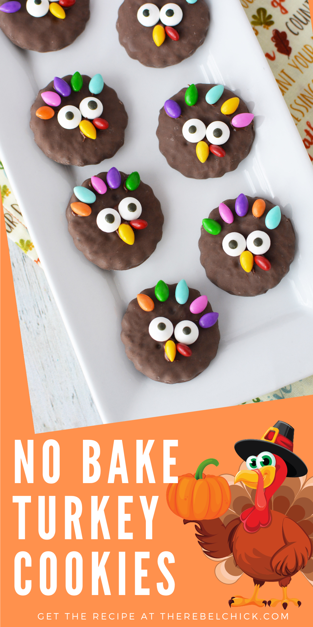 No Bake Thanksgiving Turkey Cookies 