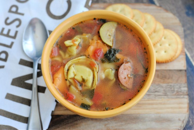 Tortellini and Sausage Soup Recipe - The Rebel Chick