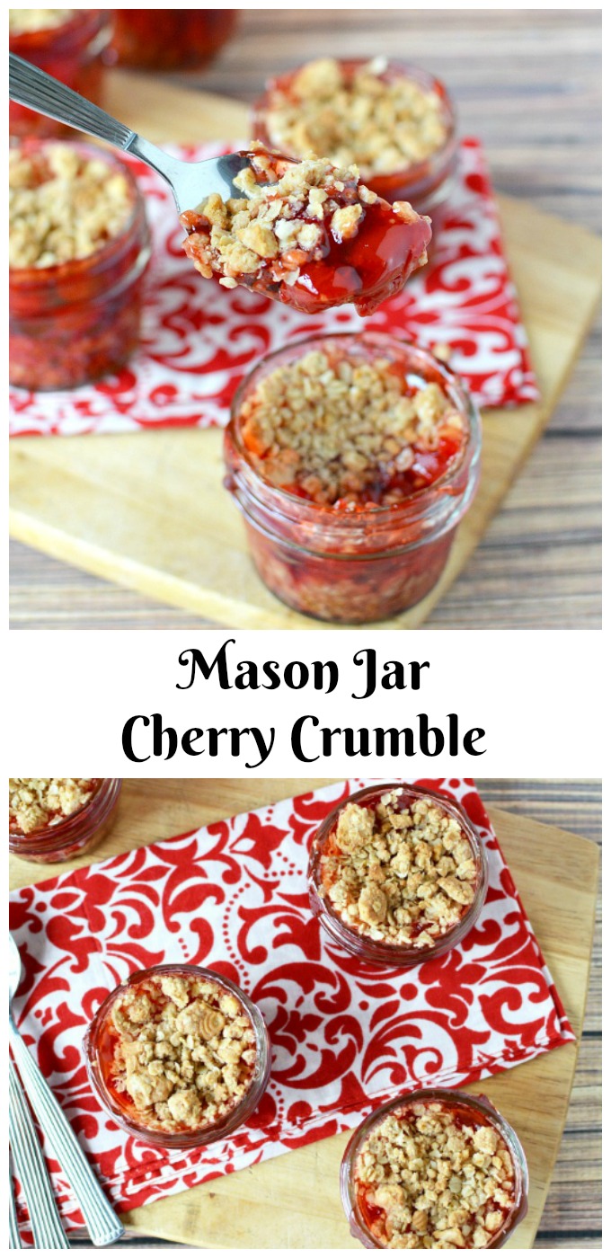 Mason Jar Cherry Crumble Recipe