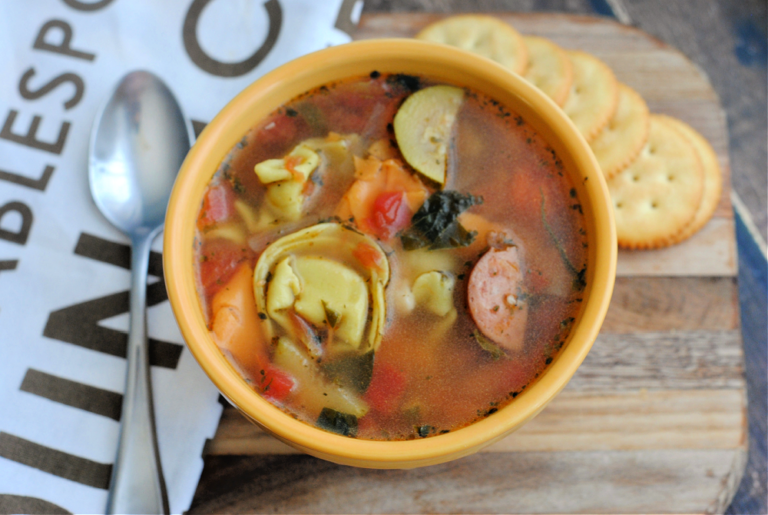 Tortellini and Sausage Soup - The Rebel Chick