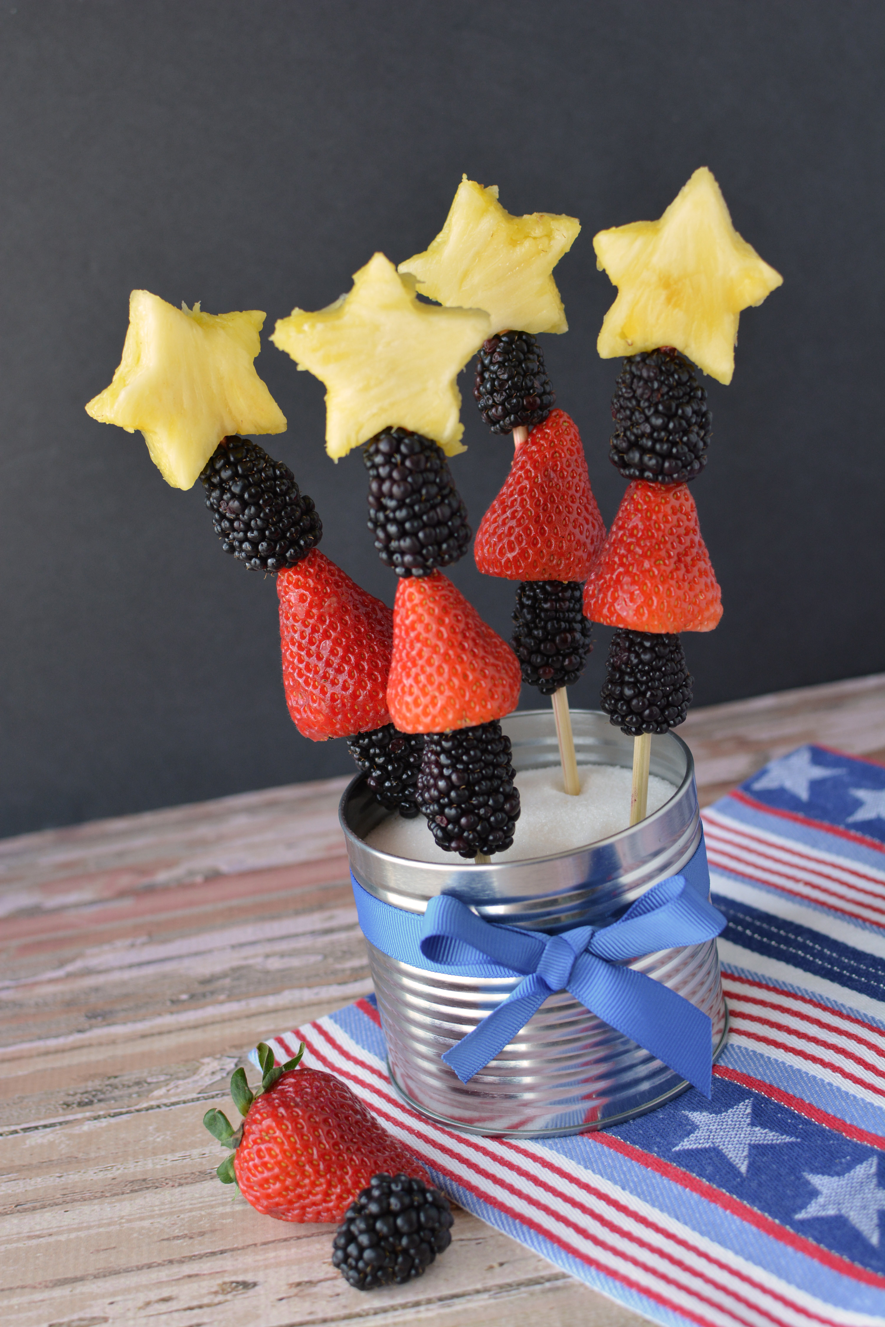 Red White & Blue Patriotic Fruit Kabobs Recipe for Memorial Day and 4th of July The Rebel Chick