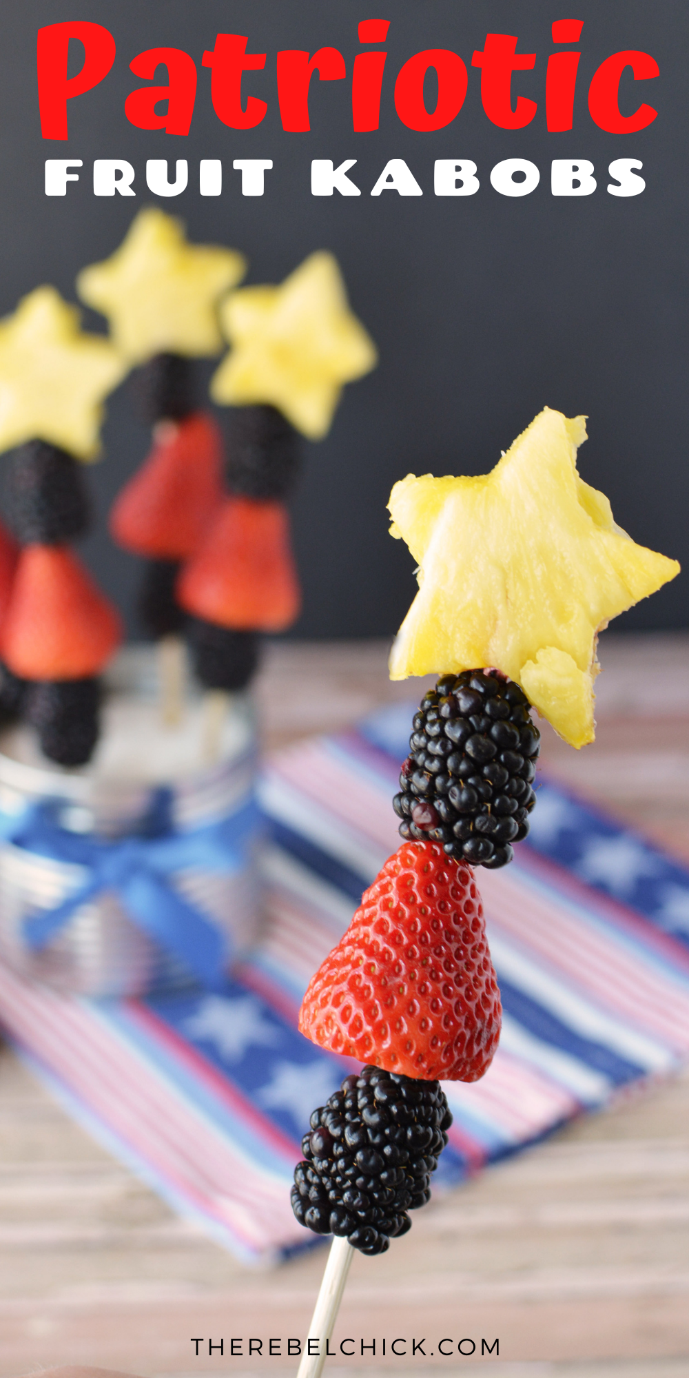 Red White and Blue Fruit Kabobs 