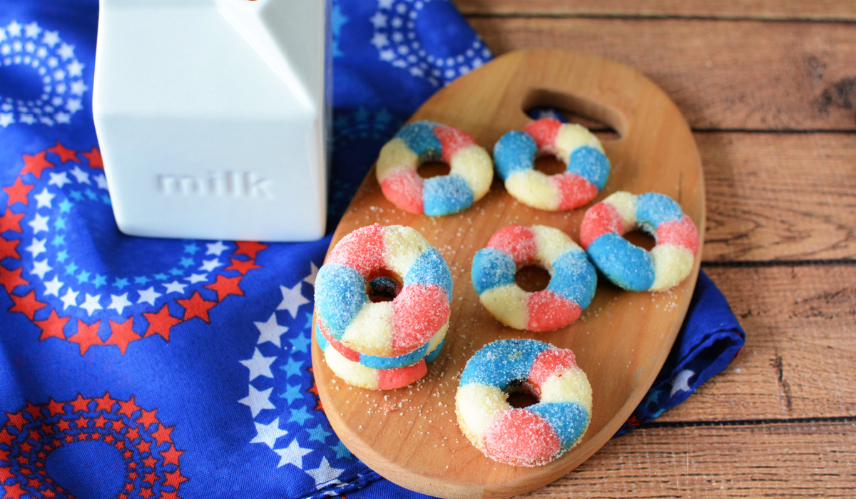 Red White and Blue Mini Donuts