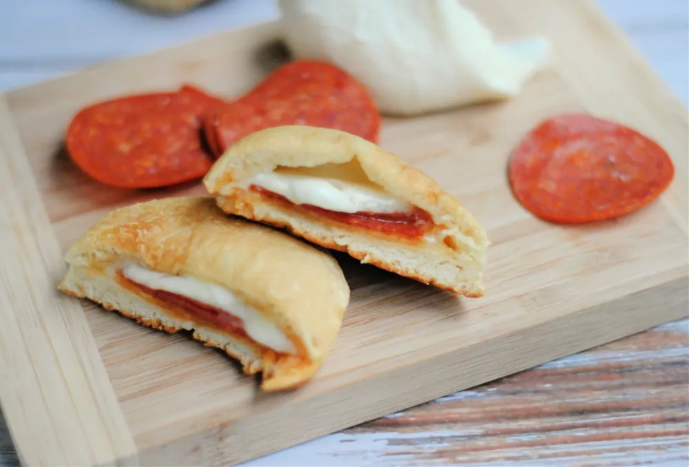 Alt: Pepperoni and cheese pockets.