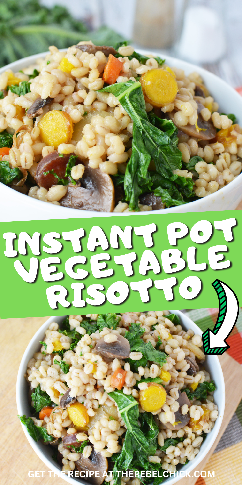 Instant Pot Vegetable Barley Vegan Risotto