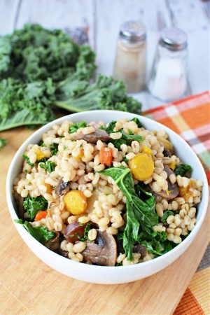 Instant Pot Vegetable Barley Vegan Risotto Recipe for Meatless Monday