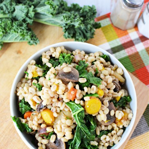 Instant Pot Vegetable Barley Vegan Risotto Recipe for Meatless Monday